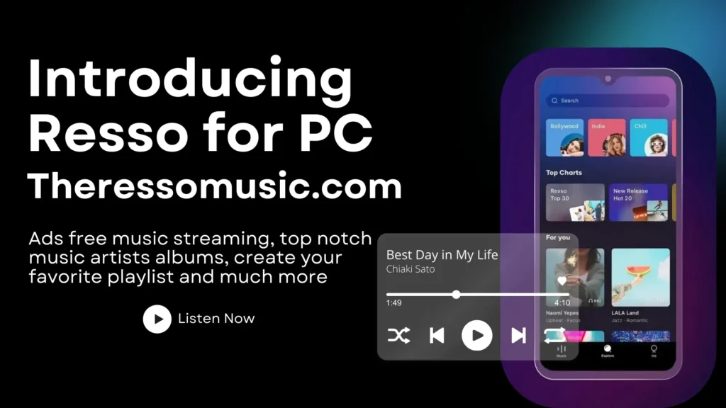 Resso For Pc Latest 3.7.4 (Premium Unlocked) Windows 7, Window 10 and Windows 11 2 resso for pc webp